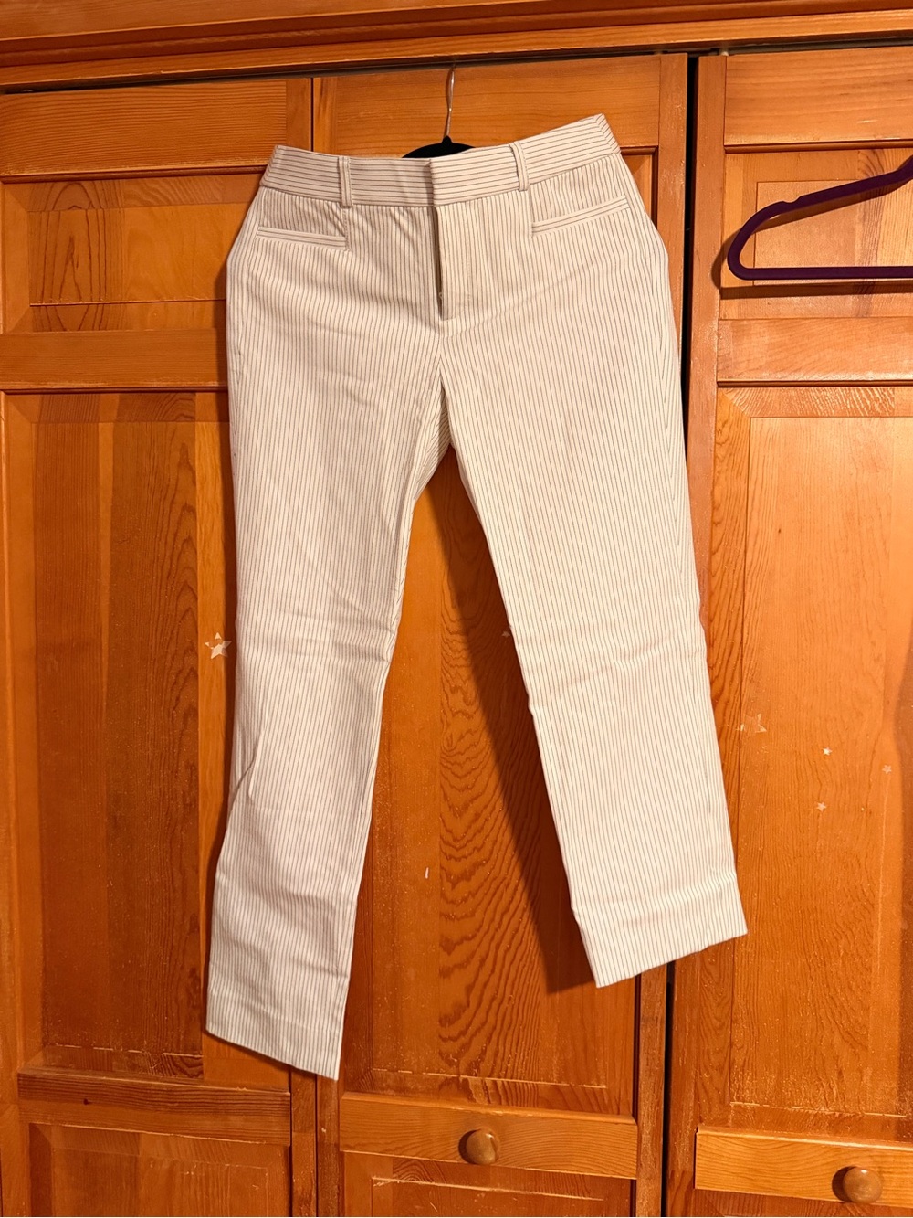 Banana Republic White Pinstripe Dress Pants